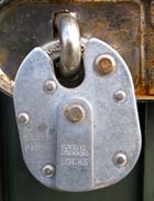 Allotment main entrance - locked padlock